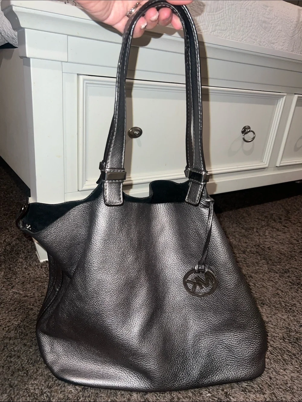 Michael Kors Black Leather Shoulder Tote